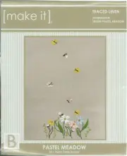 Make It PASTEL MEADOW Table Runner Traced Linen Cross Stitch Kit #585245
