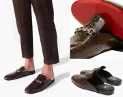Christian Louboutin Shoes Slippers Coolito Snake-Print Loafers Mules