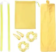 Snsowed Heatless Hair Curling Kit No Heat Gel Beads Hair Curler Wand Sleeping Curling Rollers DIY Hair Styling Tools with Hair Bands Clips Storage Bag for Medium Long Hair Styling Tools