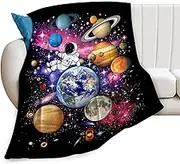 Space Blanket Galaxy Astronaut Throw Blankets Cozy Fleece Flannel Blanket Soft Warm Plush Lightweight Solar System Gifts Bedding for Boys Girls Teens Kids Adults for Couch Sofa Bed 40"X50"