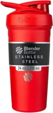 24oz Insulated Stainless Steel Shaker Cup Red BlenderBottle Strada