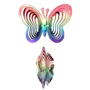 2Pcs Bird Repeller Butterfly Wind Spinner Garden Yard Hanging Ornament Gradient Windmills & Wind Spinners