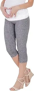 [BeLady] Women's Maternity Leggings for Pregnant Women 3/4 Length Capri Slimming Trousers with High Waistband Made of Cotton Many Patterns S M L XL 2XL 3XL 4XL 5XL 6XL