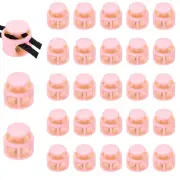 25 Pcs Plastic Spring Cord Lock, Double Hole Toggle Round Stopper, Light Pink
