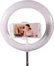 Sunpak Compact Folding Vlogging Kit with Ring Light and Bluetooth Remote - White