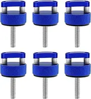 Okiyakusama 6Pcs Quick Release Thumb Screws Replace Easy to Use Aluminum Alloy High Strength Accessories Parts for JK Jt Jlu Jku JL, Blue