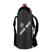 2Pc Oxford Cloth Cylindrical Pack Folding Drink Ice Pack Lunch Bag Style:Drawstring / Black