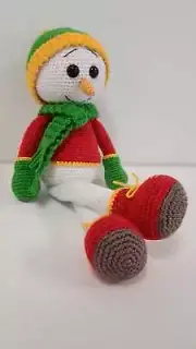Handmade Amigurumi Cotton Snowman Doll Plush Baby Sleep Toy