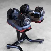 Body-Solid Tools Adjustable Dumbbell Set, 11 lb. to 66 lb. with Stand