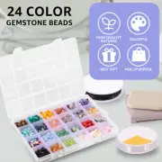 Natural Gemstone Chip Beads Kit 24 Colors 3 to 8mm Irregular Crushed qrLjA