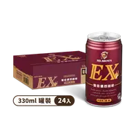 在飛比找PChome24h購物優惠-《金車》伯朗EX雙倍濃烈咖啡330ml(24罐/箱)
