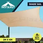 Instahut Sun Shade Sail Cloth Shadecloth Rectangle Heavy Duty Sand Canopy 2x4m