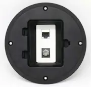 RiteAV Cat6 Shielded Ethernet Coax Cable TV Floor Box Black