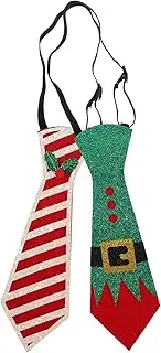 [WATIIFUFU] 2pcs Christmas Felt Tie Christmas Tie for Men Christmas Bow Tie Funny Ties Felt Christmas Tie Christmas Hair Tie Holiday Tie Thanksgiving Tie Christmas Necktie Xmas Tie