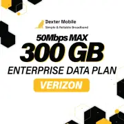 300GB 50 Mbps Enterprise Data Plan on Verizon with SIM for M2M and IoT Devices