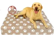 PetBed Slipcover-Stretch Soft Petbed Cover-Universal-Easy to Remove (Zipper Free)-Tan/Large