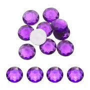 Flat Back Round Acrylic Rhinestones,40mm Purple Flatback Crystal 10Pcs