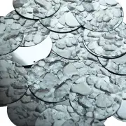 Round Sequin 1.5" Gray Stone Rocks Pebbles Gravel Silver Metallic