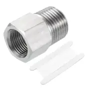 Pipe Fitting Reducing Adapter, 1/2" NPT x G3/8" Reducer Connector, Silver