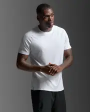 Aero Tee, 2XU, XL, White/Silver Reflective, Male