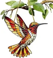 Acrylic Sun Catcher Ornament, Window Hanging Ornament, Decorative Window Sun Catcher, Colorful Sun Catcher, Stained Glass Bird Decorations, Hanging Kingfisher Ornament for Home and Window