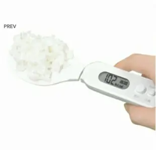 【日本DRETEC】魔法不沾健康數字卡路里飯杓電子秤-白色 減肥利器