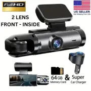 Pro 1080P 2 Lens Car DVR DashCam Video Recorder G-Sensor Front And Inside Camera
