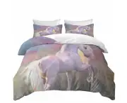 Horses Art Glow White Horse Quilt Cover