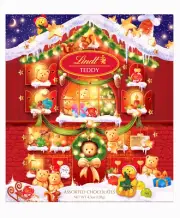 Lindt Holiday Teddy Bear Advent Calendar Assorted Chocolate Candy, 4.5 Oz.