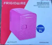 Frigidaire 9-Can Mini Retro Beverage Fridge 4-Liter Diamond Door EFMIS222-Pink