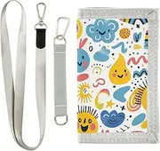 [Yoogain] Cartoon Cute Sun Clouds Childish wallet gifts for young pop wallets with money clip with lanyard, cartoon cute sun clouds childish, 1 size, Fashion