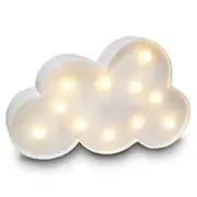 Catzon 3D Cloud Light Marquee Logo Night Light Battery Powered Party Birthday Decorations -White