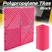 34pcs 16"x16" Pink Garage Floor Mat Perforated Flooring Tile Shop Interlocking
