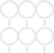 6 Pack Universal Metal Rings Sticker Compatible with MagSafe Magnetic Wireless Charger iPhone 13 12 Pro Mini Max, Ultra-Thin Car Charger Conversion Accessories (NO Magnet), White