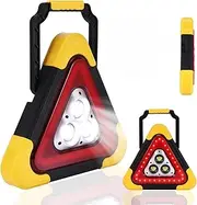 ZONJIE LED Car Warning Light, Triangle Sign Waterproof Warning Triangles Emergency Lamp 4 Modes Floodlight for Emergency Car Repairing, Roadside Assistance, Job Site Lighting