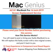 A2141 MacBook Pro TouchBar 16" 2019 Screen Replacement Service