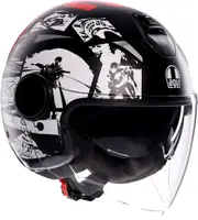 AGV Eteres History, open face helmet , color: Matt Black/White/Red , size: S