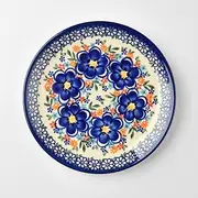 Handmade Polish Pottery Vena,Round Serving Plate 19cm Spring Bouquet,Dishwasher Safe Kitchen Dinnerware,Oven Boleslawiec Ceramics