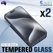 2xFor iPhone 16 15 14 13 12 11 Pro Max XR 8 Plus Tempered Glass Screen Protector