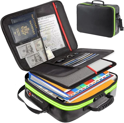 Fireproof Document Bag with Lock (17 X 11.8 X 5 Inch), Fireproof Bag Files Safe