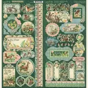 GRAPHIC 45 "WOODLAND FRIENDS" STICKERS ANIMALS RABBITS DEER FOREST