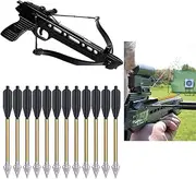 LEgdor 6.3 Inch Aluminium Crossbow Bolts Arrows with High Impact Bolts 50-Pounds and 80-Pounds, for Mini Crossbow Hunting Pistol Precision Target Arrow Archery,36 Pack - Not Contain Crossbow