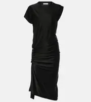 [Rabanne] Rabanne Draped jersey midi dress AU 12 black