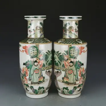 大清康熙粉彩花鳥棒槌瓶古玩收藏真品彩繪花瓶瓷器老物件老貨擺件| 協貿