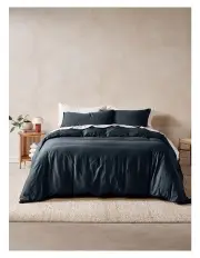 [Linen House] Surf Wash Quilt Cover Set In Midnight