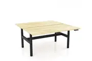 OL AgileMotion+ Electric Height Adjustable Round Leg Desk - Oak Top Black Frame