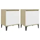 2x Wooden Bedside Tables Drawers Storage Side Lamp Cabinets Bedroom Nightstand