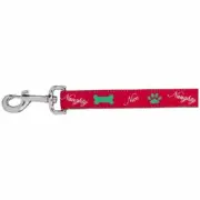 ZACK & ZOEY~Red Naughty or Nice CHRISTMAS Dog Leash Lead~6 Feet x 1" Wide