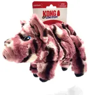 KONG Low Stuff Stripes Pig Medium Squeaky Soft Plush Toss & Shake Dog Toy 10x7"