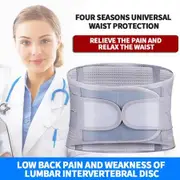 Lumbar Support Belt Orthopedic Strain Relief Corset Back Spine Decompression Brace Waist Protection，Size L COL GREY